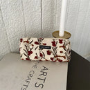 Cute Floral Corduroy Pencil Case Small Cosmetic Lipstick Travel Portable Storage Bag Stationery Pen Makeup Bag Handbag Organizer