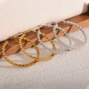 Yhpup Edelstahl Twist Goldene Große Creolen Wasserdichter Metall Ungewöhnlicher Statement Trendiger Schmuck für westliche Frauen Party