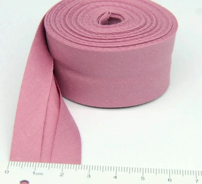 25mm (1“) width Bias Tape 100% Cotton Extra Soft for Baby Cloth Skin-friendly Fablic Bias Binding Tape Ironed Folded 12 yards