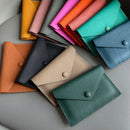 Custom Letters Soft Leather High-end Ultra-thin INS Style Mini Envelope Card Holder Wallet Simple ID Wallet Coin Purse