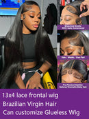 Bone Straight 13x4 13X6 HD Transparent Lace Frontal Wigs For Women 5X5 7x5 Glueless Closure Ready To Wear Human Hair Wig on Sale