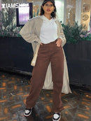 IAMSURE Loose Jeans For Women High Waist Cool Basic Trousers Vintage Casual Full Length Wide Leg Pants High Street Wear Lady