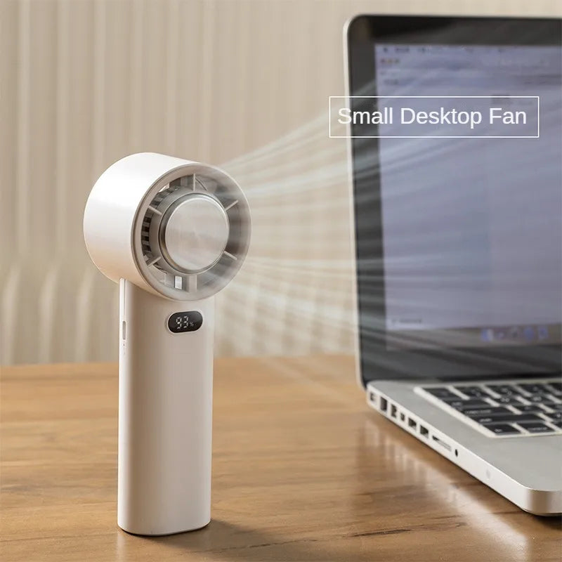 100-speed Adjustable Mini Portable Cooling Fan USB Rechargeable Wireless Bladeless Turbofan Fast Cooling Handheld Fan