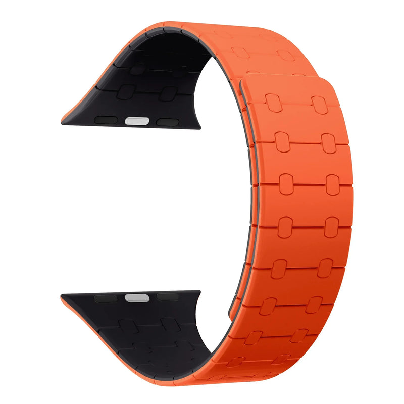 Magnetic Silicone Loop Strap For Apple Watch Band Ultra 49mm 45mm 44mm 42mm 46mm 40mm 41mm Bracelet  iWatch 10 9 8 7 6 5 4 SE