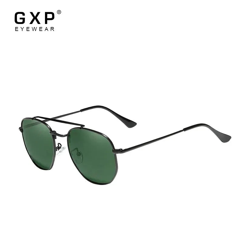 GXP Fashion Hexagon Retro Reflective Sunglasses Men Sun Glasses Stainless Steel Eyewear Men's Polarized Sunglasses Beach Glasses
