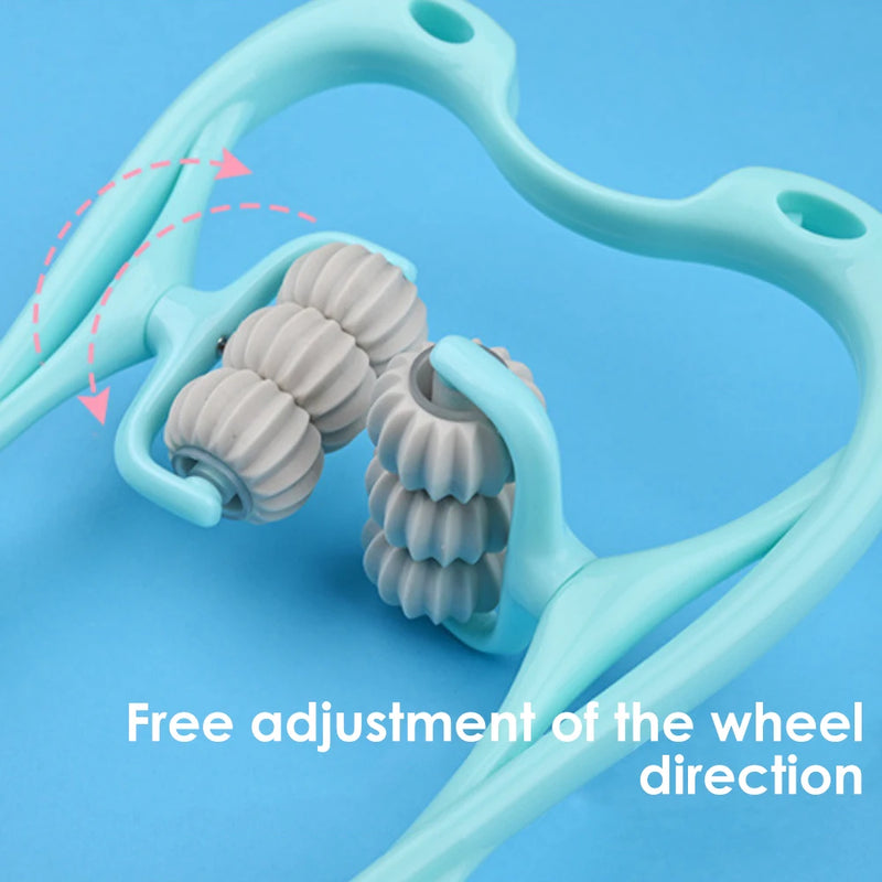 Roller Cervical Spine Massager 6-wheel Neck Massager Back Pressing Massage Relax Relieve Hand Pressure Deep Muscle Massage