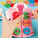 Montessori Toys Children Learn Basic Life Skills Teaching AIDS Clothing Threading Buttons Sewing Board Ggame Puzzle Toys