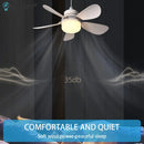 Silent Ceiling Fan with LED Light Remote Control Electric Cordless Fan Universal Dimming Fan for Dining Room Bedroom Living Room