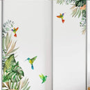Simple Tropical Green Plant Turtle Back Leaf Bird Bedroom Living Room Wall Beautification Decorative Wall Stickers Self-adhesive