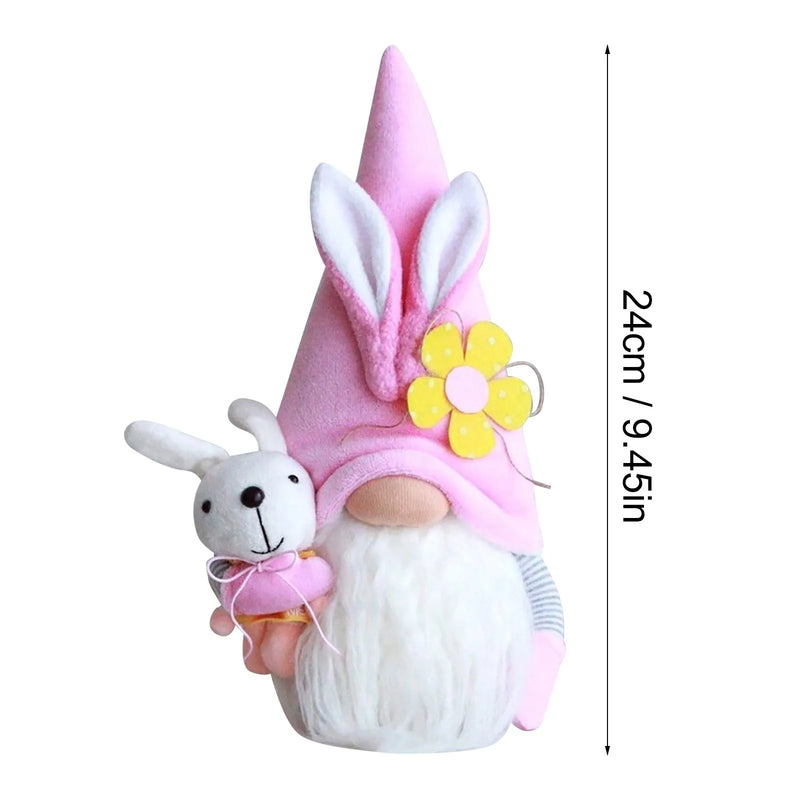 Easter Bunny Gnome And Flower Easter Decoration Ornament Gift Soft and Safe Material Easter Faceless Doll Indoor Ornament