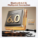 QCY Crossky C50 Clip On Earbuds Open Ear Wireless Bluetooth 6.0 Headphones 35H Playtime Earphones Comfortable for Fitness IPX5