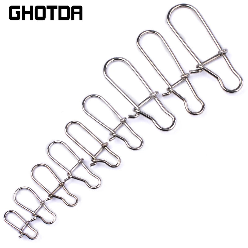 GHOTDA Strength 8kg-47kg Fishhook Lure Carabiner Tackle Tool Fly Fishing Accessorie Fishing Connector Swivel Snap Pin Strong