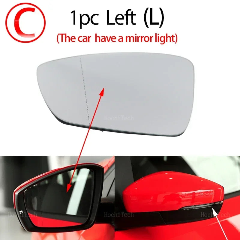 Left Right Rearview Side Wing Heated Durable Mirror Glass for Volkswagen VW Polo 5 MK5 6R 6C 2010-2016 Heated Side Mirror Glass