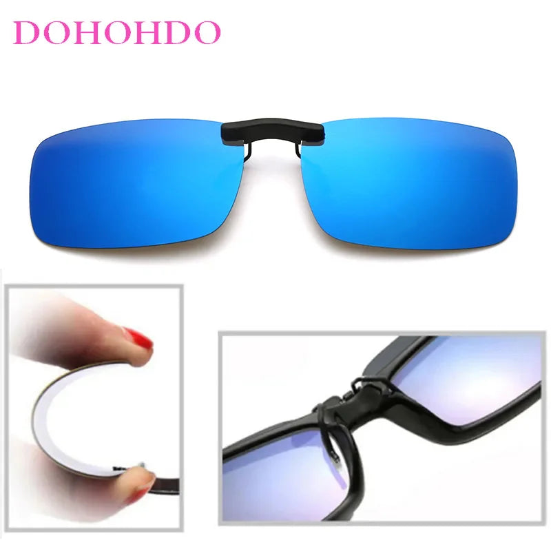DOHOHDO 2023 New Rimless Polarized Clip On Sunglasses Women Men Sport Photochromic Glasses Anti Glare Sun Glasses Night Vision