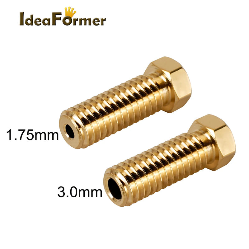 8pcs 3D Printer Parts Volcano Nozzle Brass Stainless Steel 0.4 0.6 0.8 1.0 1.2mm M6 Heatblock Nozzle Sidewinder Genius Anycubic
