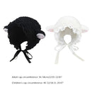 Cute Lolita Beanie Hat Easter Christmas Little Lamb Ears Hat Costume Party Cosplay Small Ear Cap Earflap Hat