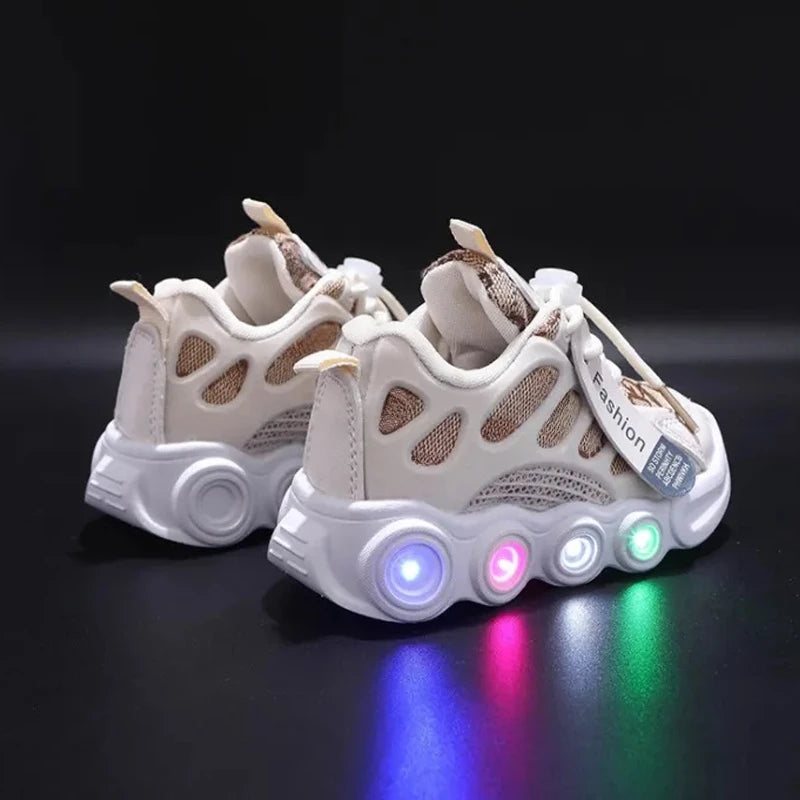 New Children Casual Shoes for Boys Girls Sneakers Autumn Kids Sports Luminous Shoes Baby Mesh Breathable Soft Running 1-6Years