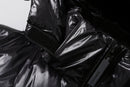 The Obsidian Down | Hand-Crafted Shiny Puffer with White Duck Down Insulation