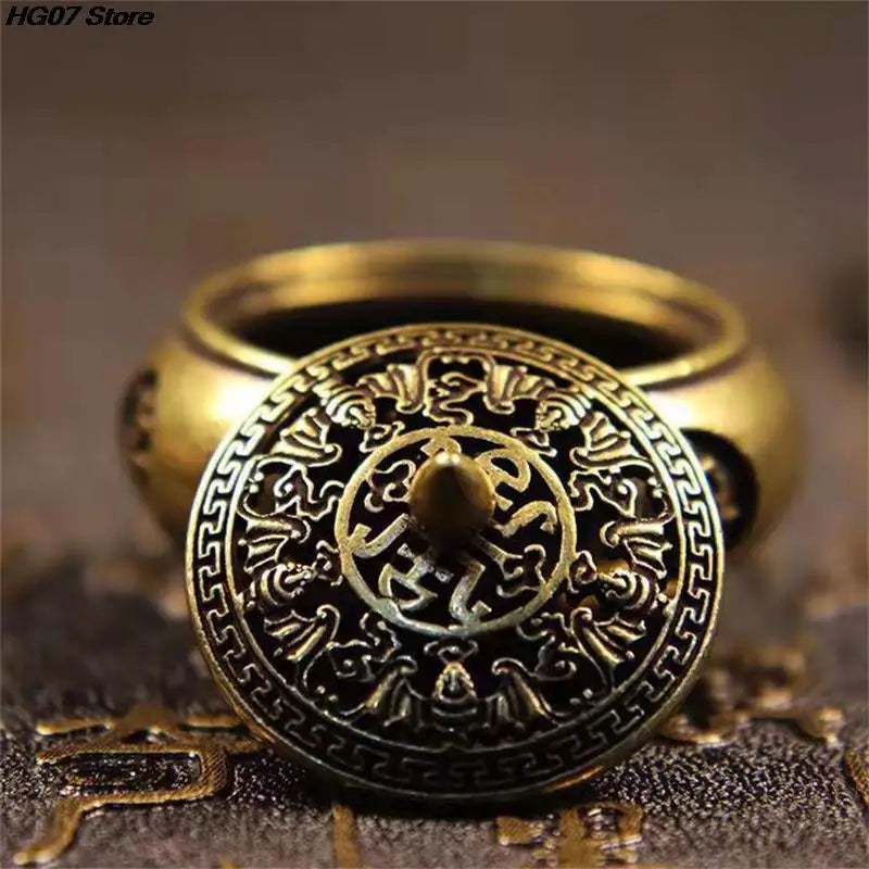 1PC Retro opper Incense Burner Twelve Zodiac Signs Burner Brass Incense Holder With Cover Sandalwood Cense Buddhism Home Decor