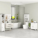 Kleankin Modern over the Toilet Storage Cabinet, Double Door over Toilet Bathroom Organizer with Adjustable Shelf and Open Shelf