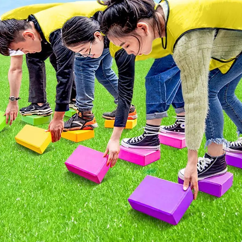 3PCS Crossing the River Brick Balance Training Children's Adult Group Building Game Props Sense of coordination and balance ﻿