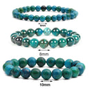 Chrysocolla Malachite Bracelets Women Men Natural Stone Beads Bracelet Round Diabetes Relief Bracelet Healing Jewelry 6/8/10mm