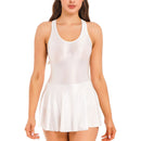 Womens Dresses Tank Dress Glossy Stretchy Sleeveless Solid Color Athletic Tennis Dress Nightwear Porno Clubwear Exotic Dresses