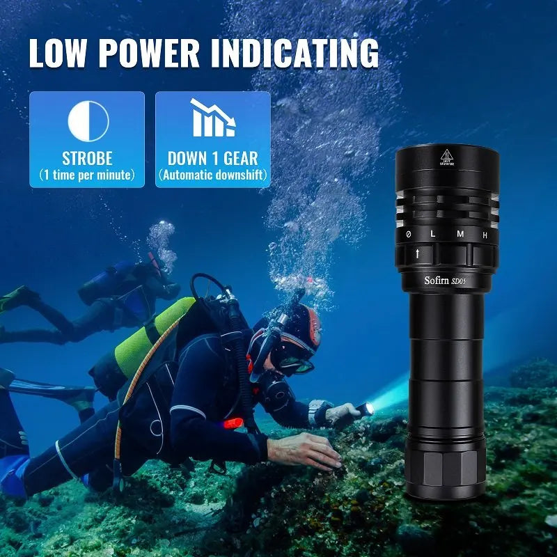 Sofirn SD05 Scuba Diving Light XHP50.2 Super Bright 3000lm 21700 Dive Flashlight with Magnetic Switch 5000K 6500K