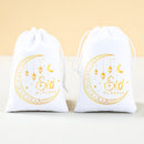 6pcs Eid Mubarak Bags Black Velvet Gift Kareem Ramadan Candy Bags Muslim Islamic Home Family Party Decorations Eid al-Fitr 2025