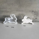 Diy Rabbit Candlestick Silicone Mold Easter Bunny Aroma Candle Holder Mold Plaster Drip Ornament Mold For Home Decor Easter Gift