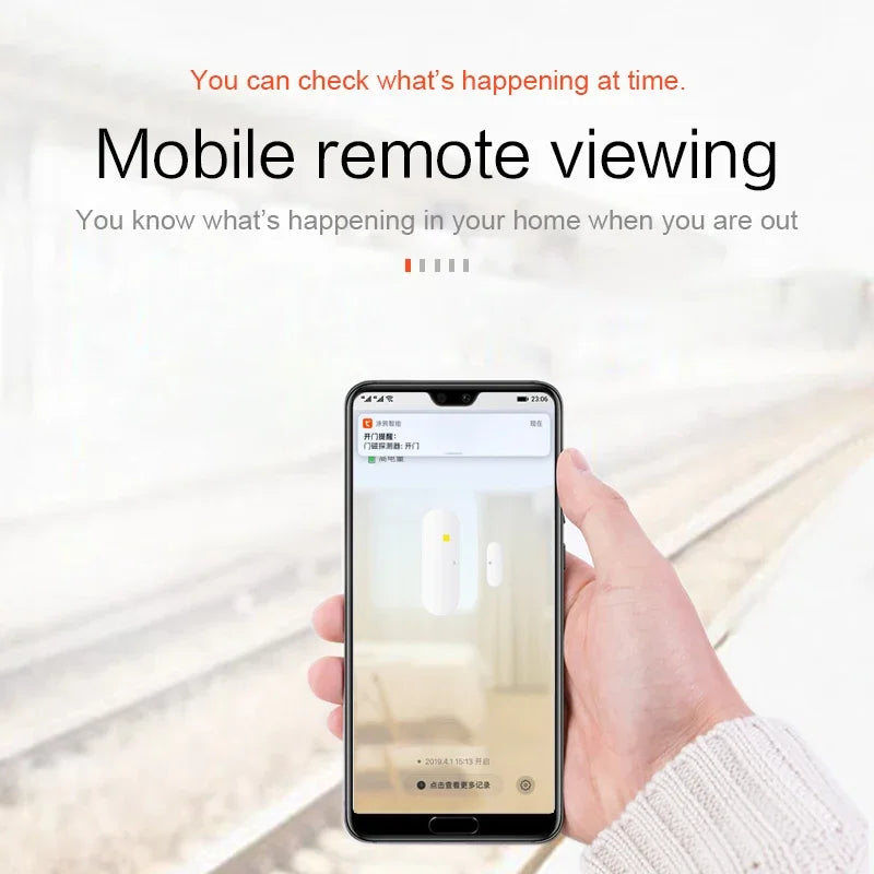 Tuya Smart Zigbee Door & Window Magnetic Sensor For Monitoring Open/Close Status, Ldeal For Home Security Detection.