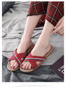 Mntrerm New style slippers Summer home men and women Summer linen lovers Home thick soled anti-skid indoor sandals Female summer