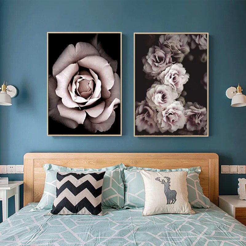 Pink Wall Art Home Decor Peony Flowers Posters Pictures Poster Canvas Art Nordic Decoration Living Room Modern Art Paintings