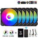 Wovibo PC Computer Cooling Case Radiator, Fan Cooler, RGB, ARGB, PWM, 4Pin, 5V, 3Pin, 120mm, Branco, Preto, 12cm