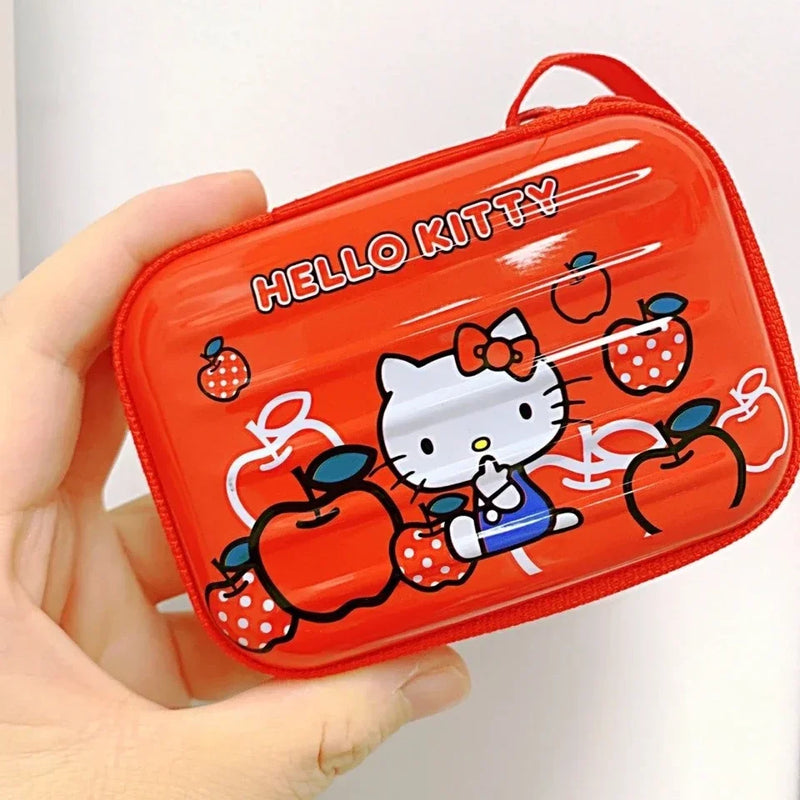 Kawaii Sanrio Hello Kitty Data Cable Charger Storage Bag Girl Cartoon Portable Travel Mini Zipper Makeup Bag Holiday Gifts