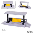 City Train Station Platform Traffic Light Cave Flyover Tracks Straight Curved Rails Building Block Bricks Technican Creative Toy