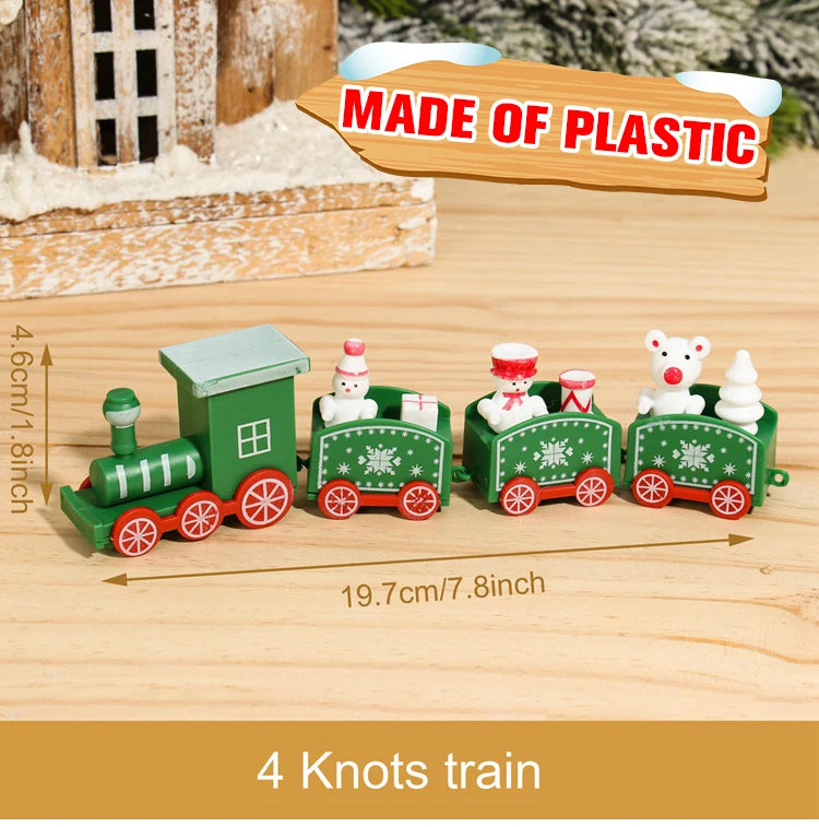 Wooden/Plastic Train Christmas Ornament Merry Christmas Decoration For Home 2024 Xmas Gifts Noel Natal Navidad New Year 2025