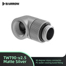 Barrow 90 Degree Rotary Fitting TWT90-V2.5 Matte Silver Angled Connector PC Gaming Water Cooling Building Accessories
