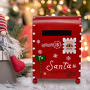 Christmas Mailbox Metal Letter Box Postbox Xmas Delivery Mailbox for Garden Christmas Party Wedding Party Farmhouse Holiday