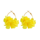 Bohemia Fashion Fabric Rose Flower Pendant Hoop Earrings For Women Kpop Colorful Earrings Party Jewelry Y2K Accessories Bijoux