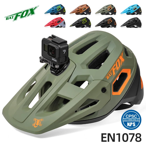 BATFOX Neuer Outdoor DH MTB Fahrradhelm Integriert geformter Rennrad Mountainbike Helm Ultraleichter Rennradhelm