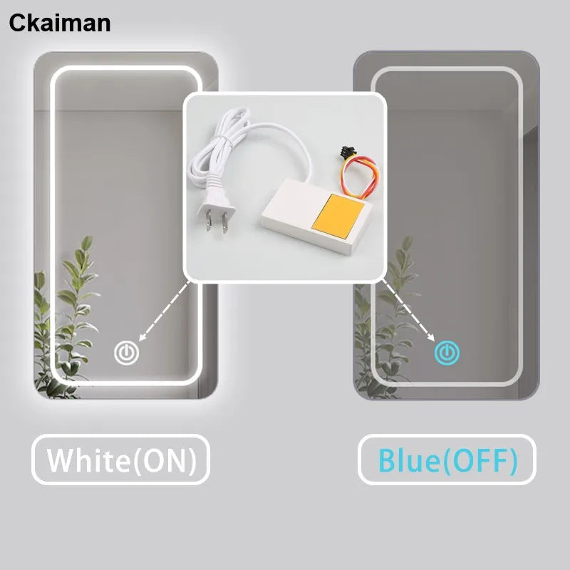 Input 220V Built-in Transformer Output 12V 1A 12W Single Button Mirror Touch Sensor Switch for Mirror LED Light Touch Switch