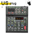Lomeho 4 Channels Sound Mixer 48V 99 Digital Effect Portable Audio Table Bluetooth USB PC Record Mixing Console Church AM-AX3