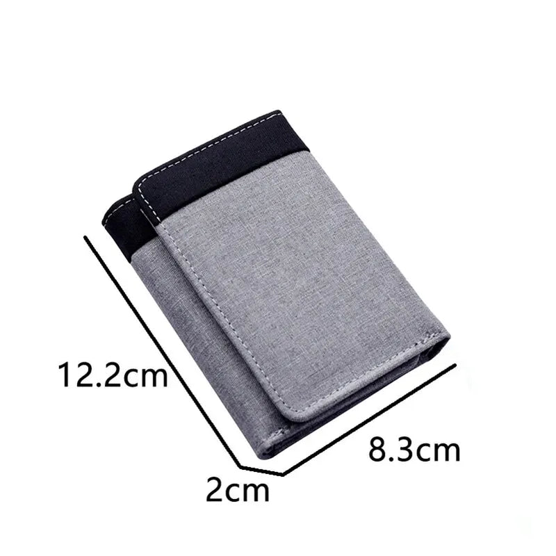 Canvas Men Wallet Black/blue/gray Card Holder Wallet Male Money Bag ID Photo Bank Holder Short Purse Credit Card Case Bag