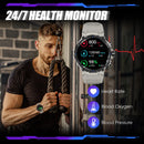 LaNikar Military Smart Watch for Men 1.32’’ HD Rugged Fitness Tracker with Heart Rate Sleep Monitor Pedometer for iPhone Android