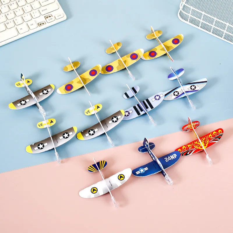 20pcs/bag DIY Gliders Planes Foam Assemble Airplane Toys Kids Birthday Gifts Party Favors Children School Prizes Goodie Fillers