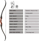 60inch Archery bow Recurve Bow 30-50lbs Take-down bow Outdoor Red Wooden Hunting Shooting bow