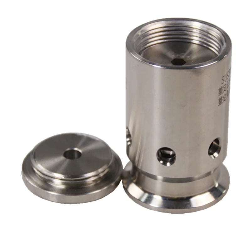 WZJG 1.5" Tri Clamp Ferrule OD 50.5mm 304 Stainless Steel 0-1/2/3 Bar Adjustable Pressure Relief Breaker Vacuum Valve