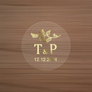 Custom Gold Foil Stickers Wedding nvitation card gift box Personalized Round logo Bridal Party Decoration Hebrew Minor Language