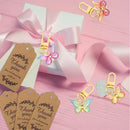 12 sets of butterfly party gift keychains with butterfly flower gauze cloth bags card butterfly themed birthday party decoration